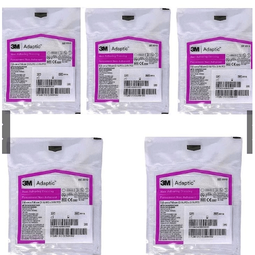 Kit C/5 Curativos Adaptic 7,6 x 7,6cm Malha Não Aderente Ref: 2012 - Systagenix 3M Kit C/5 Curativos Adaptic 7,6 x 7,6cm Malha Não Aderente Ref: 2012 - Systagenix 3M