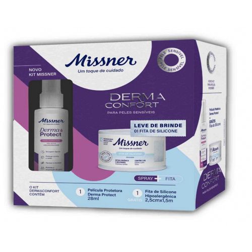 Kit Curativo Barreira da Pele Sensível Derma Confort (1 fita de silicone +1 spray película protetora da pele) - Missner