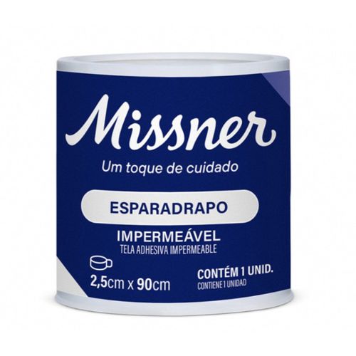 Esparadrapo Impermeável Branco 2,5cm X 90cm - Missner Esparadrapo Impermeável Branco 2,5cm X 90cm - Missner