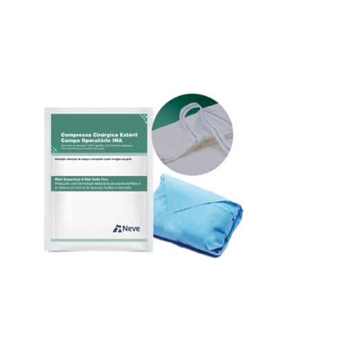 Compressa Cirúrgica Campo Operatório Estéril 25X28cm (embalagem com 5 unidades) - Neve
