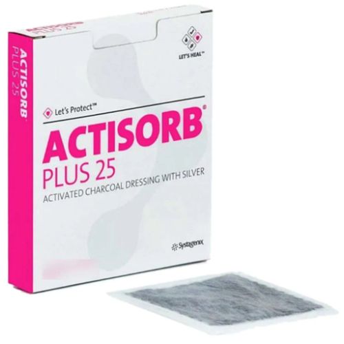 Curativo Actisorb Plus 25 Cobertura De Carvão Ativado Com Prata 6,5 X 9,5cm (cx 10 unidades) - Systagenix