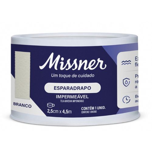 Esparadrapo Impermeável  Branco 2,5cm X 4,5m - Missner