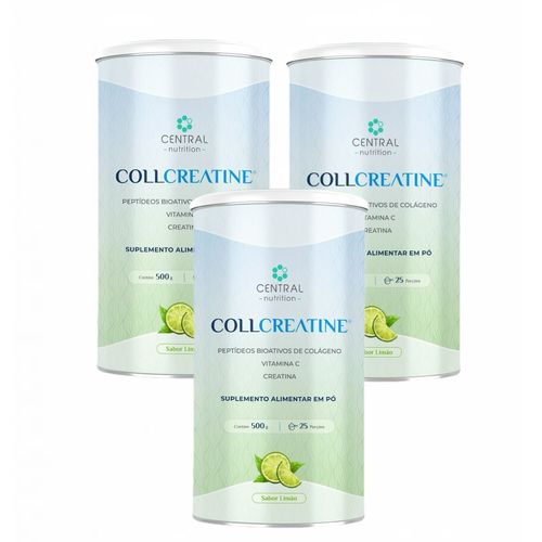 3x Collcreatine - 500g - Central Nutrition - Sabor Limão Limão 3x Collcreatine - 500g - Central Nutrition - Sabor Limão Limão