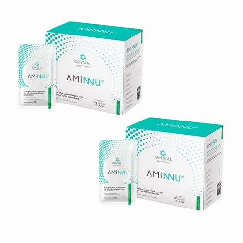 2x Aminnu Eaas 10g- 30 Sachês- Central Nutrition- Limão Limão