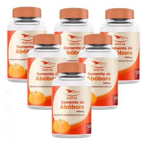 6x Óleo De Semente De Abóbora- 1000mg- 120 Softgels- Global 6x Óleo De Semente De Abóbora- 1000mg- 120 Softgels- Global