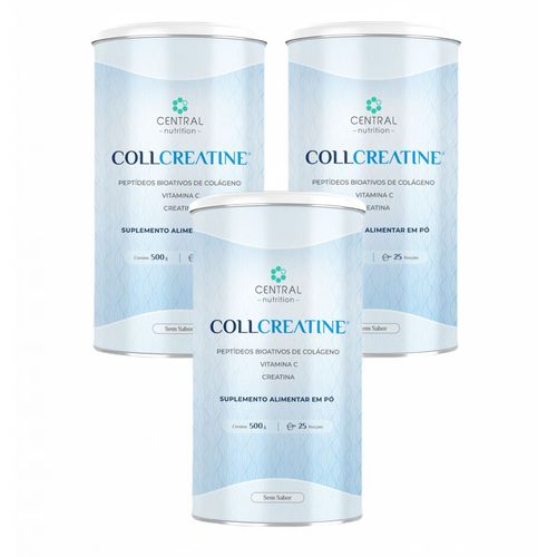 3x Collcreatine - 500g - Central Nutrition - Sem Sabor Sem Sabor