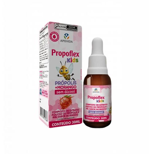 Propoflex Kids Morango- Própolis Aquoso-30 ML Apis Vida Propoflex Kids Morango- Própolis Aquoso-30 ML Apis Vida