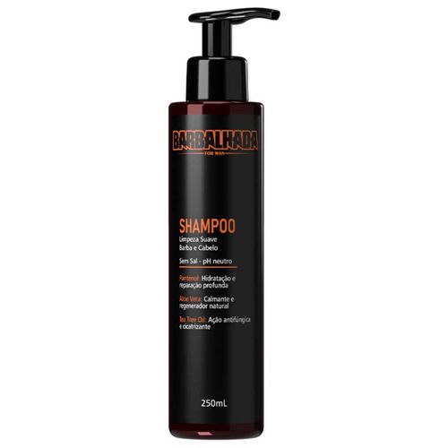 Shampoo Mentolado Barba e Cabelo Sem Sal - pH Neutro 250mL Barbalhada