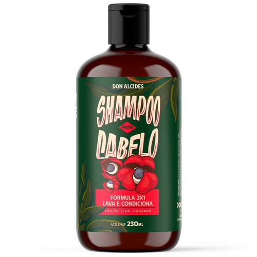 Shampoo Para Cabelo 2 em 1 Guaraná Antarctica 230mL Don Alcides Shampoo Para Cabelo 2 em 1 Guaraná Antarctica 230mL Don Alcides