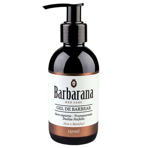 Gel de Barbear Sem Espuma - Transparente Aloe e Menthol 150mL Barbarana