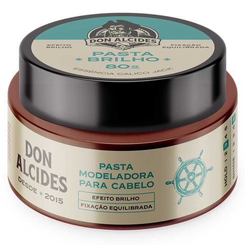 Pasta Brilho Calico Jack Pomada Para Cabelo Média Fixação 80g Don Alcides