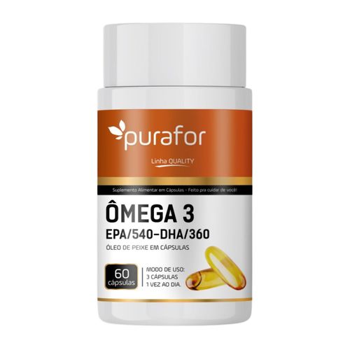 Ômega 3 Ultraconcentrado 1350mg EPA DHA Óleo de Peixe Puro – 60 Cápsulas Purafor Ômega 3 Ultraconcentrado 1350mg EPA DHA Óleo de Peixe Puro – 60 Cápsulas Purafor