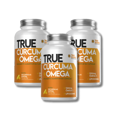 Kit 3 Cúrcuma + Ômega Lipossomal 120 Cápsulas True Source Kit 3 Cúrcuma + Ômega Lipossomal 120 Cápsulas True Source