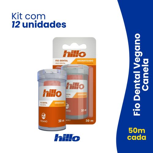 Kit 12 Fios Dentais Canela Vegano 50 Metros Hillo Econômico Natural e Sustentável