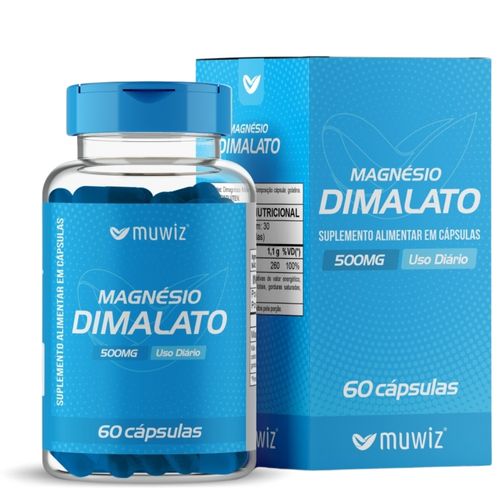 Magnésio Dimalato 60 cápsulas 500mg Muwiz