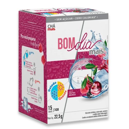 Bom Dia Mais - Chá Gelado/Quente 15 sachês Sabor Frutas Negras ClinicMais