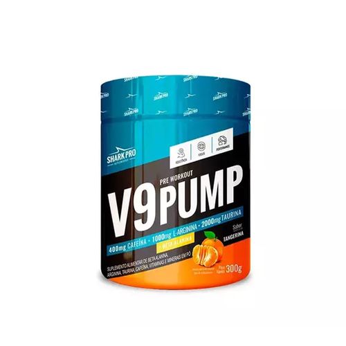 V9 Pump  Pre Treino 300g  Tangerina - Sharkpro Suplementos