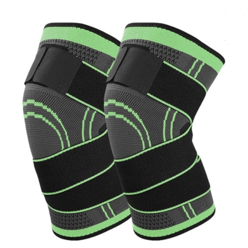 Kit Par Joelheira Compressão Ajustável Ortopédica Elástica Alívio Dor Proteção Esportes Unissex Único Preto