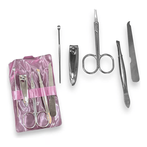 Kit Cortador De Unha Manicure Portatil Pinça Tesoura 5 Peças