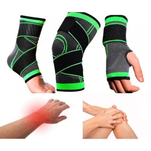 Kit Ortopédico Joelheira, Tornozeleira e Munhequeira Ajustáveis Conforto e Proteção para Atividades Físicas e Lesões Unissex Único Preto Kit Ortopédico Joelheira, Tornozeleira e Munhequeira Ajustáveis Conforto e Proteção para Atividades Físicas e Lesões Unissex Único Preto