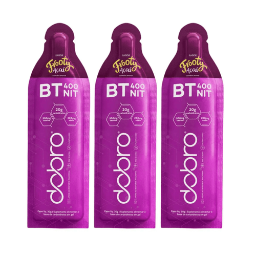 BT 400 Nitrato Gel 3 Sachês 30g Carboidratos Dobro Frooty Açaí