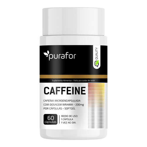 Caffeine Purafor Quality Cafeína Microencapsulada 200mg 60 Cápsulas Softgel