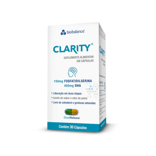 Clarity Fosfatidilserina 150mg Dha 450mg 30 Cáps Biobalance Clarity Fosfatidilserina 150mg Dha 450mg 30 Cáps Biobalance