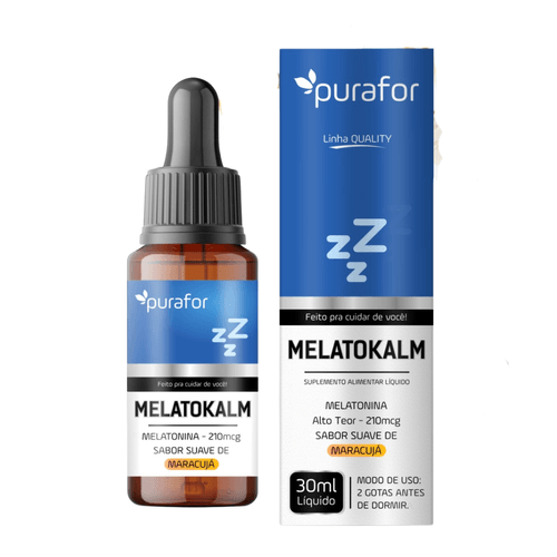 Melatokalm Suplemento Líquido com Melatonina 210mcg - Rápida Absorção e Sabor Maracujá