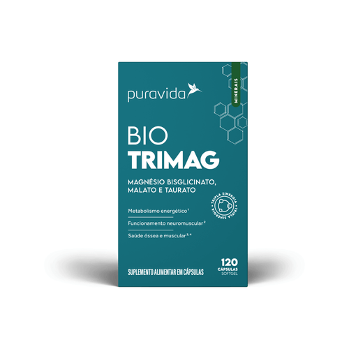 Bio trimag Big 120 Cápsulas 3 Tipos de Magnésio Puravida Bio trimag Big 120 Cápsulas 3 Tipos de Magnésio Puravida