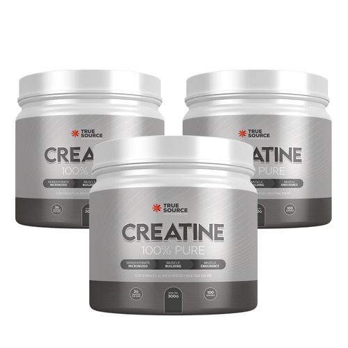 Kit 3 True Creatine 100% Pure Creatina Monohidratada 300g TrueSource Sem Sabor