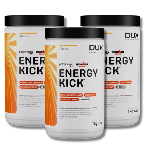 KIT 3 Energy Kick SEM CAFEÍNA Dux Nutrition Sabor:Abacaxi KIT 3 Energy Kick SEM CAFEÍNA Dux Nutrition Sabor:Abacaxi