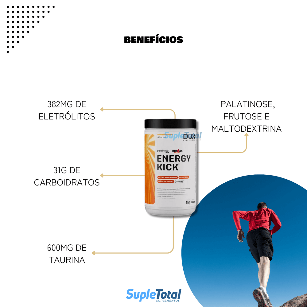 KIT 2 Energy Kick SEM CAFEÍNA Dux Nutrition Sabor:Abacaxi