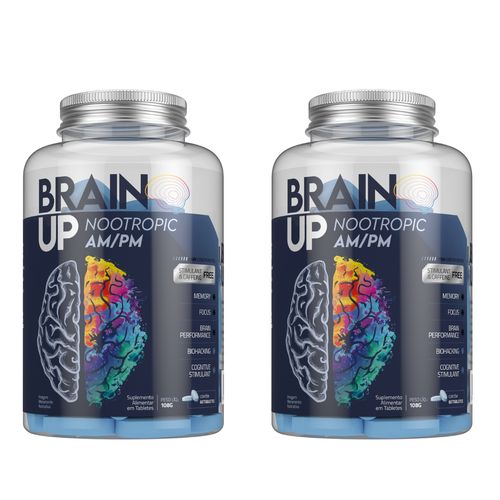 Kit 2 Brain Up Am/Pm Nootrópico  Cerebral Sem Cafeína TrueSource Sem sabor