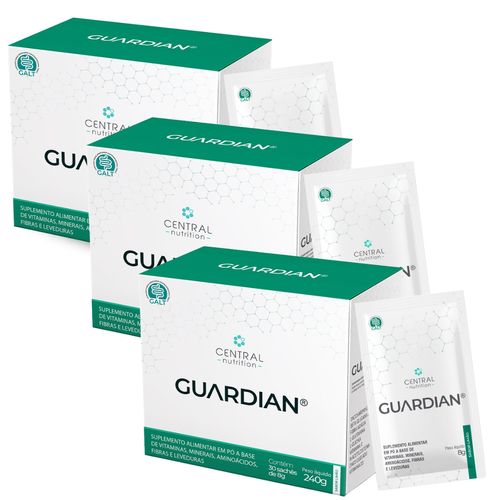 Kit 3 Guardian Aminoácidos Probióticos 30 Sachês Central Nutrition Limão Kit 3 Guardian Aminoácidos Probióticos 30 Sachês Central Nutrition Limão