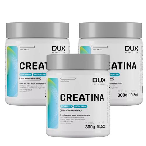 Kit 3 Creatina 100% Monohidratada Alta Pureza 300g Dux Nutrition Sem Sabor