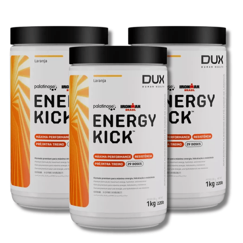 KIT 3 Energy Kick SEM CAFEÍNA Dux Nutrition Sabor:Laranja KIT 3 Energy Kick SEM CAFEÍNA Dux Nutrition Sabor:Laranja