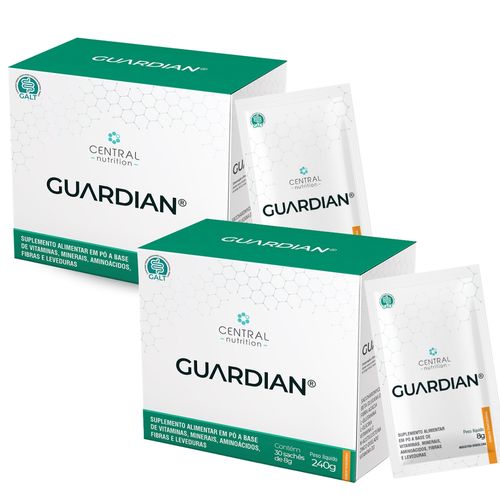 Kit 2 Guardian Aminoácidos Probióticos 30 Sachês Central Nutrition Tangerina