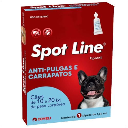 SPOT LINE ANTIPULGAS E CARRAPATOS 1,34ML PARA CÃES DE 10 A 20KG COVELI