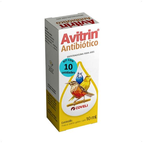 AVITRIN ATB 10ML COVELI PARA AVES E PÁSSAROS KIT COM 10 AVITRIN ATB 10ML COVELI PARA AVES E PÁSSAROS KIT COM 10