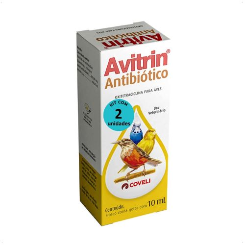 AVITRIN ATB 10ML COVELI PARA AVES E PÁSSAROS KIT COM 2 AVITRIN ATB 10ML COVELI PARA AVES E PÁSSAROS KIT COM 2