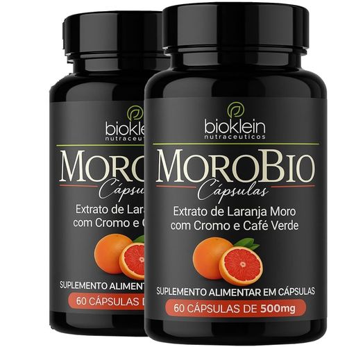 KIT 2 MOROBIO 500MG 60 CÁPSULAS EXTRATO DE LARANJA MORO COM CROMO E CAFÉ VERDE, BIOKLEIN KIT 2 MOROBIO 500MG 60 CÁPSULAS EXTRATO DE LARANJA MORO COM CROMO E CAFÉ VERDE, BIOKLEIN