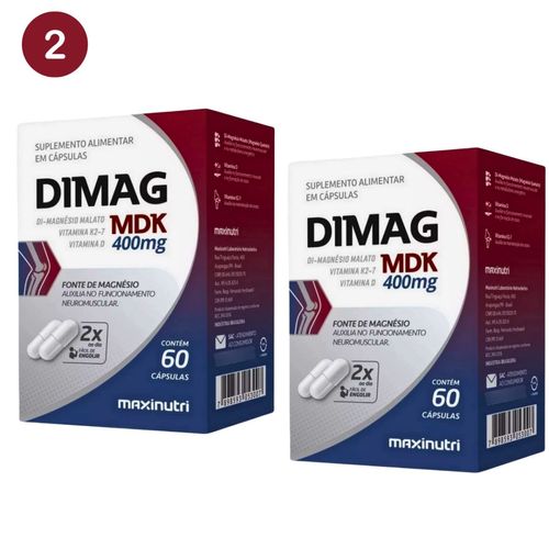 Dimag Mdk Dimagnesio Malato Vitamina K2 Vitamina D 60cp kit 2