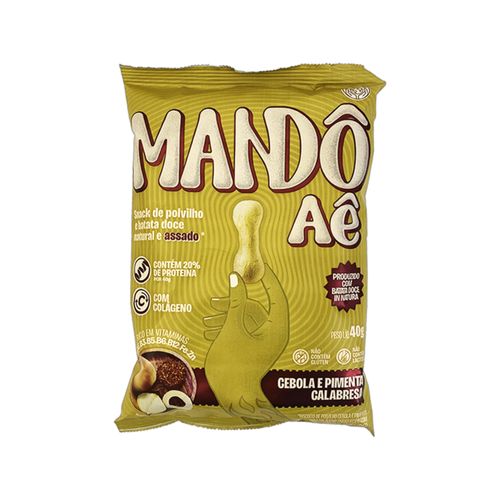 Biscoito de Polvilho Cebola e Pimenta Calabresa Mandô Aê 40g Biscoito de Polvilho Cebola e Pimenta Calabresa Mandô Aê 40g