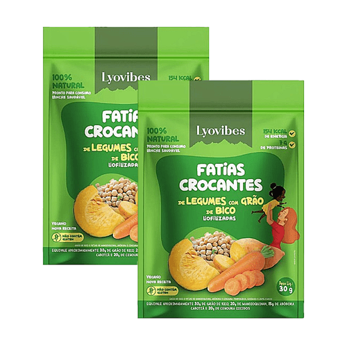 Kit 2X: Snack de Legumes com Grão de Bico Liofilizado Lyovibes 30g