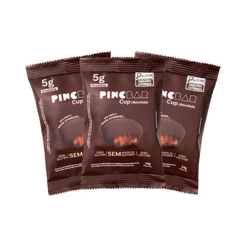 Kit 3X: Snack Proteico Chocolate Pinc Cup 24g