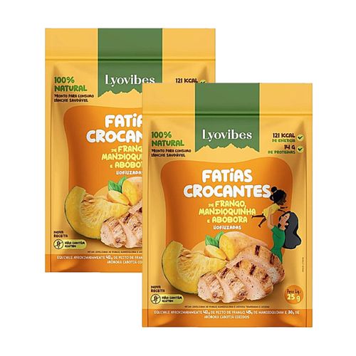 Kit 2X: Snack de Frango, Mandioquinha e Abóbora Liofilizado Lyovibes 25g