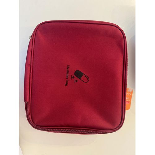 Bolsa Necessaire Porta Remédios 25,5X21,5X 8cm - Platina azul marinho