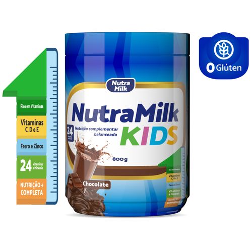 Nutra Kids Suplemento Alimentar infantil - Melhora função cognitiva, concentração e função cognitiva Chocolate 800g