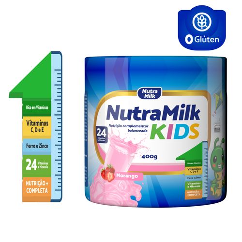 Nutra Kids Suplemento Alimentar infantil - Melhora função cognitiva, concentração e função cognitiva Morango 400g Nutra Kids Suplemento Alimentar infantil - Melhora função cognitiva, concentração e função cognitiva Morango 400g