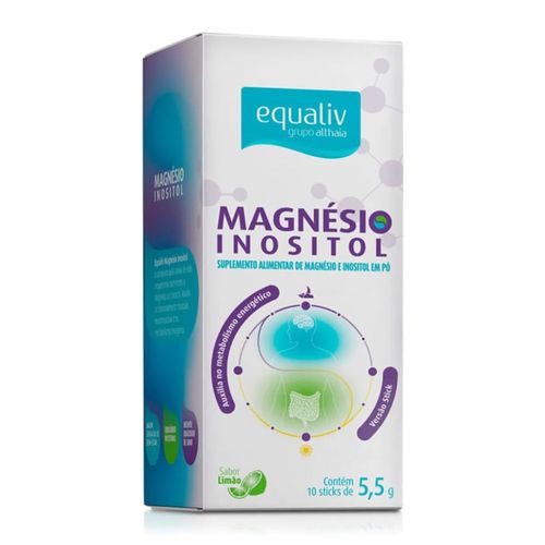 Magnésio Inositol 10 Sticks Limão Equaliv 55g Magnésio Inositol 10 Sticks Limão Equaliv 55g